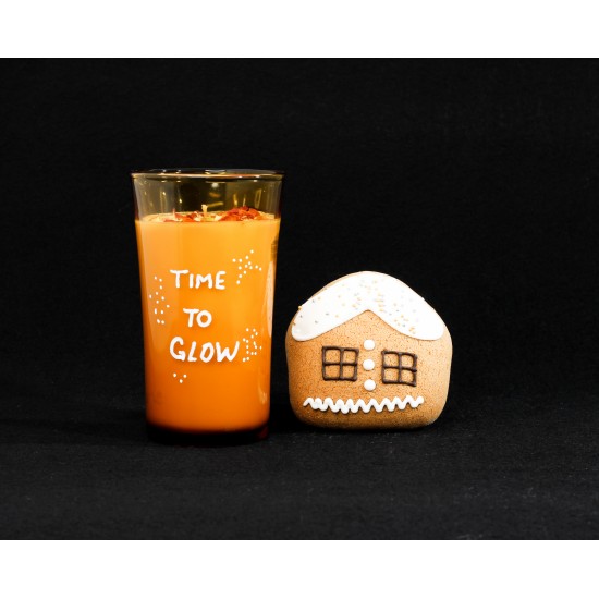 Gingerbread Candle Amber Glass  L image 