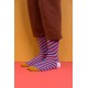 Sticky Lemon Socks Diagonal Stripes Ink Blue - Peachy Pink 32-35 image