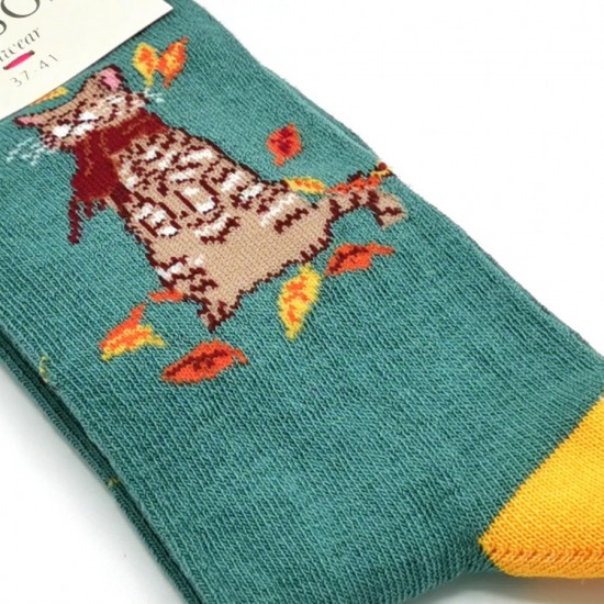 Șosete Fabsox Windy Cat Green 37-41