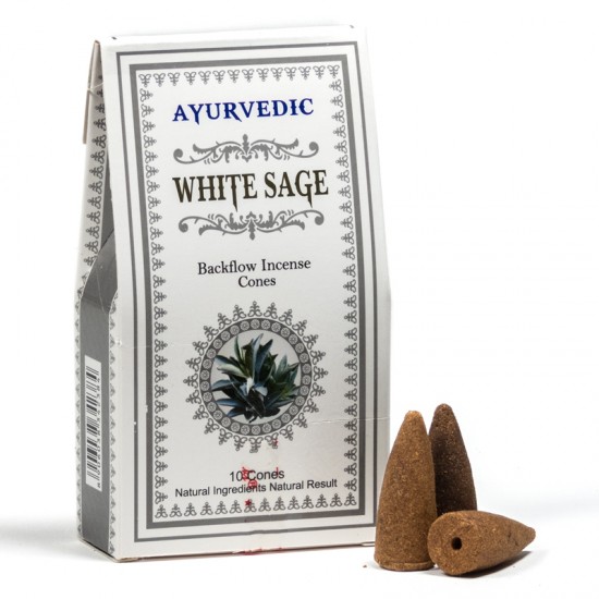 Ayurvedic White Sage Backflow Incense Cones image